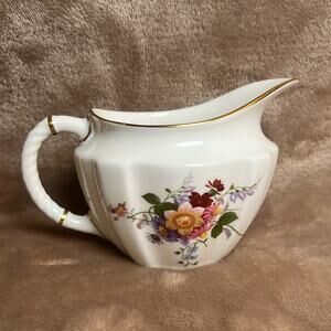 Vintage Royal Crown Derby Posies Bone China Multi Colored Creamer Floral Nice! !